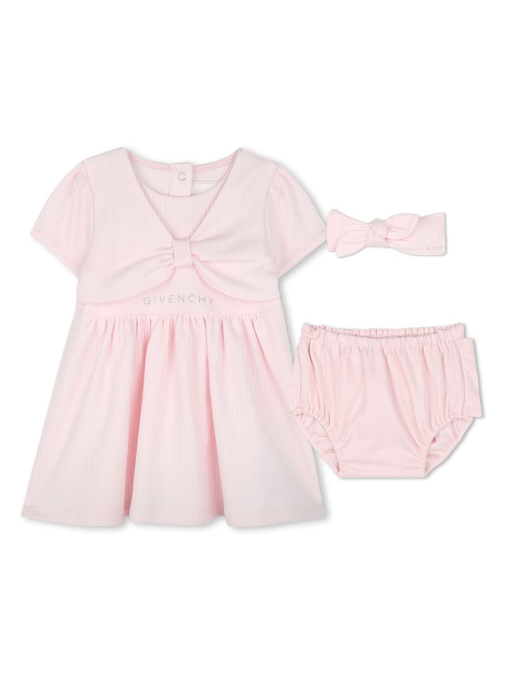 Givenchy Kids cotton dress, bloomer and headband set - Pink