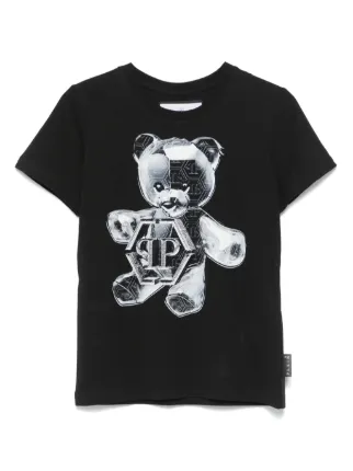 017 PHILIPP PLEIN フィリッププレイン ジュニア テディベア Philipp Plein Junior Teddy bear-print T-shirt | Black | FARFETCH