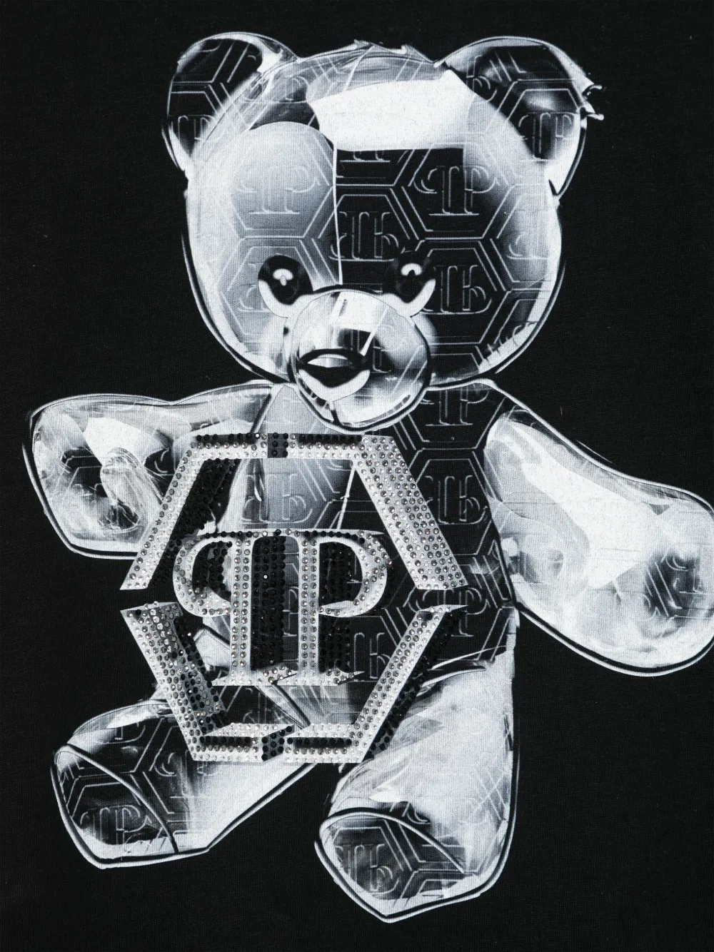 Philipp Plein Junior T-shirt met teddybeerprint Zwart