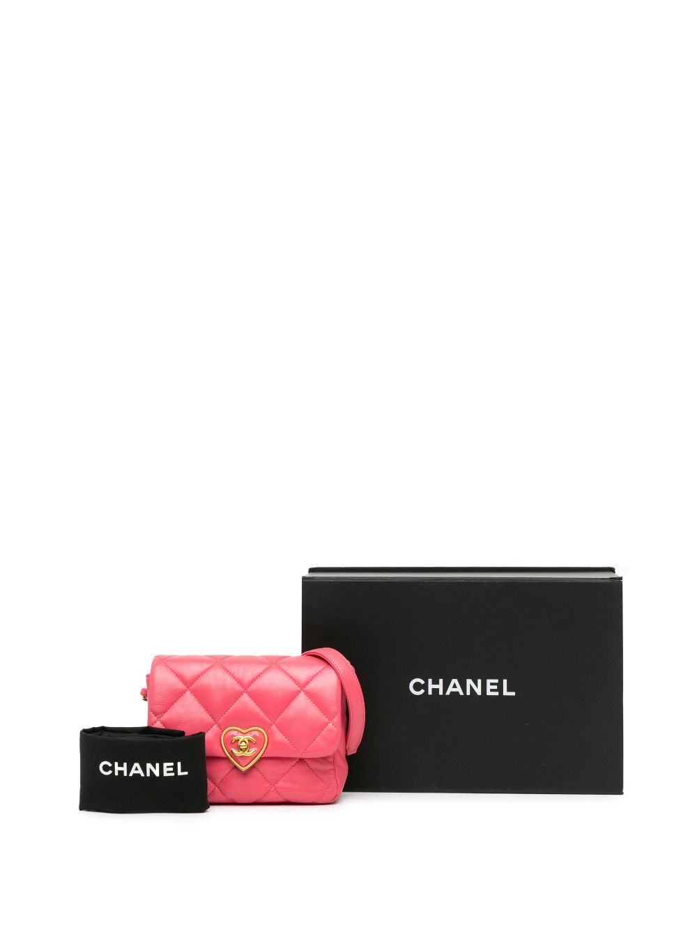 CHANEL 2021-2024 Mini Quilted Lambskin Coco Love Flap crossbody bag Women