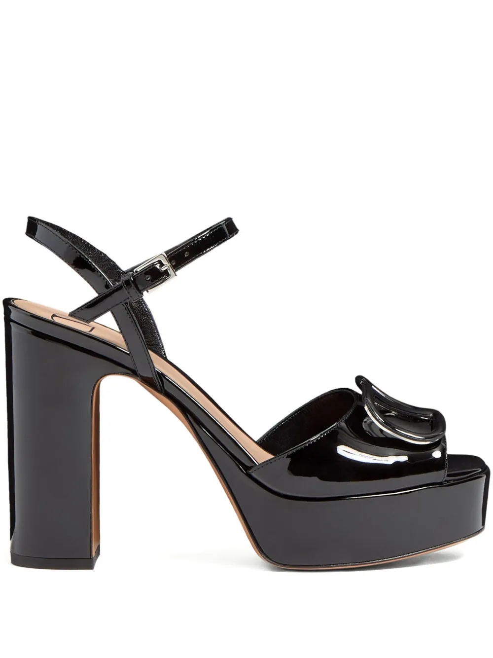 Valentino Garavani 115 mm VLogo Signature sandalen met plateauzool Zwart