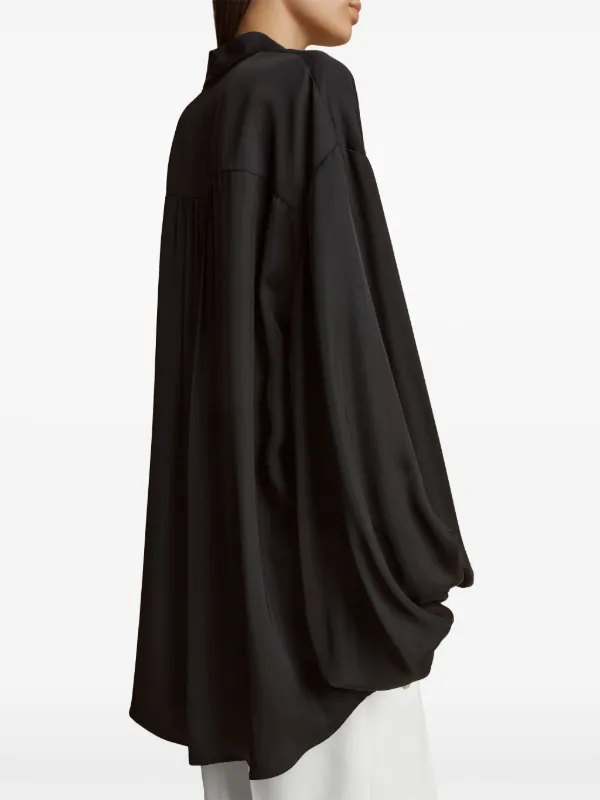 Tシャツ・カットソー KHAITE SILK BLEND TOP THE BAM KHAITE The Bam Shirt | Black | FARFETCH