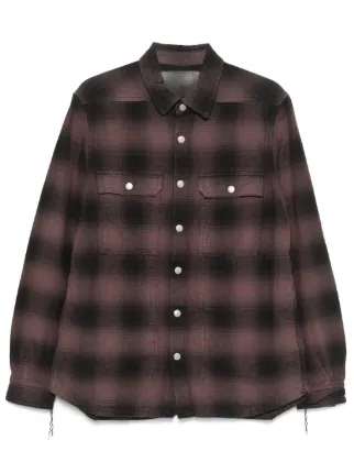 Rick Owens DRKSHDW チェック シャツ | ブラック | FARFETCH JP