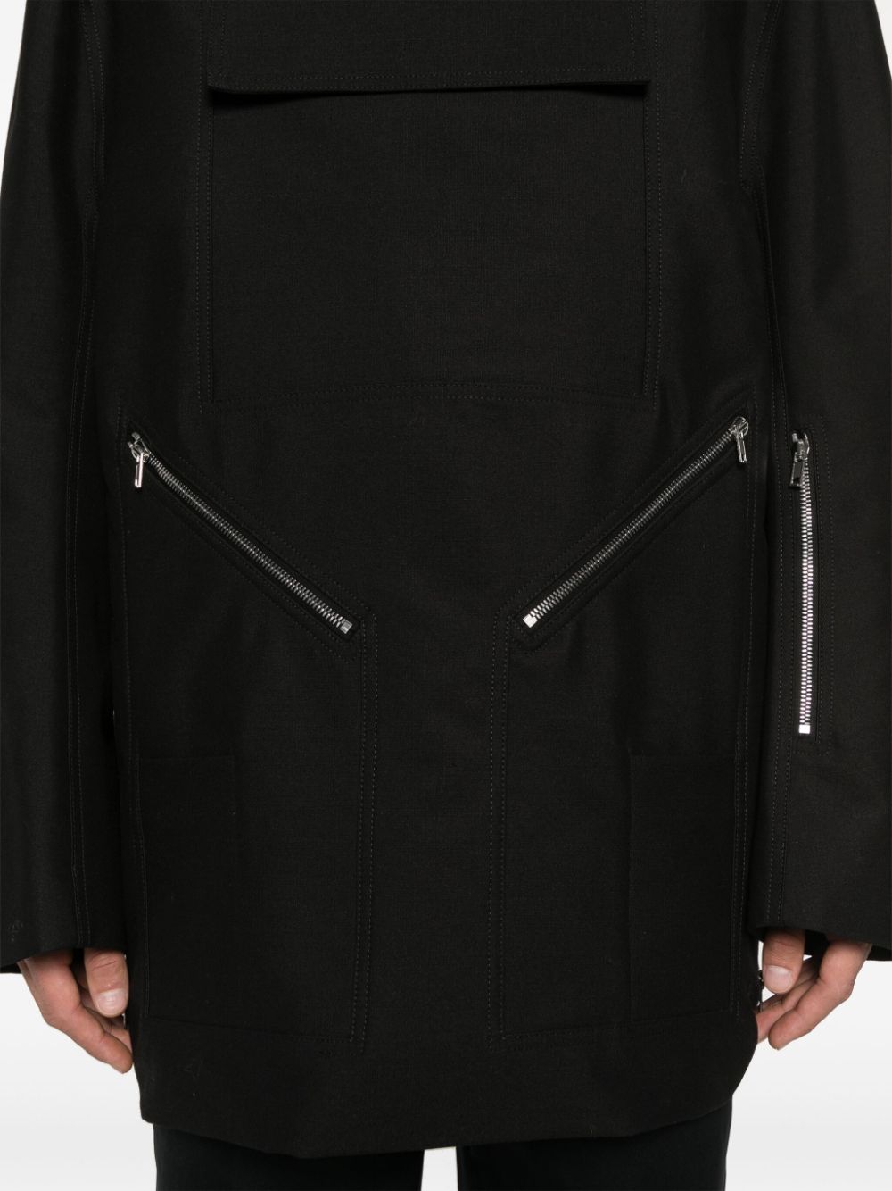 Rick Owens Mountaineering gesmockt jack Zwart