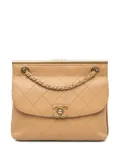 CHANEL Pre-Owned 2019 Quilted Lambskin CC Logo Bar shoulder bag - Brown