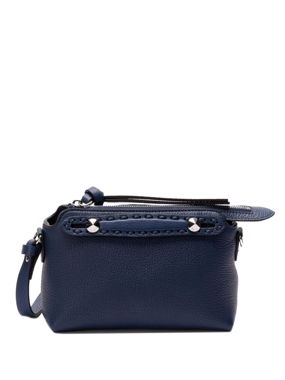 Shop Fendi Leather Tote Bag In Blue