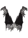 Alberta Ferretti floral-embroidered top - Black