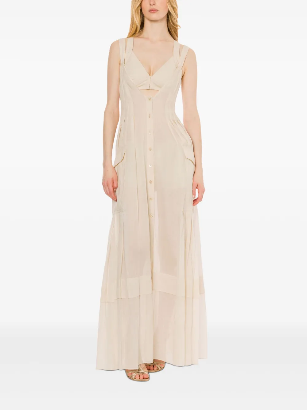 Alberta Ferretti Bralette maxi-jurk - Beige