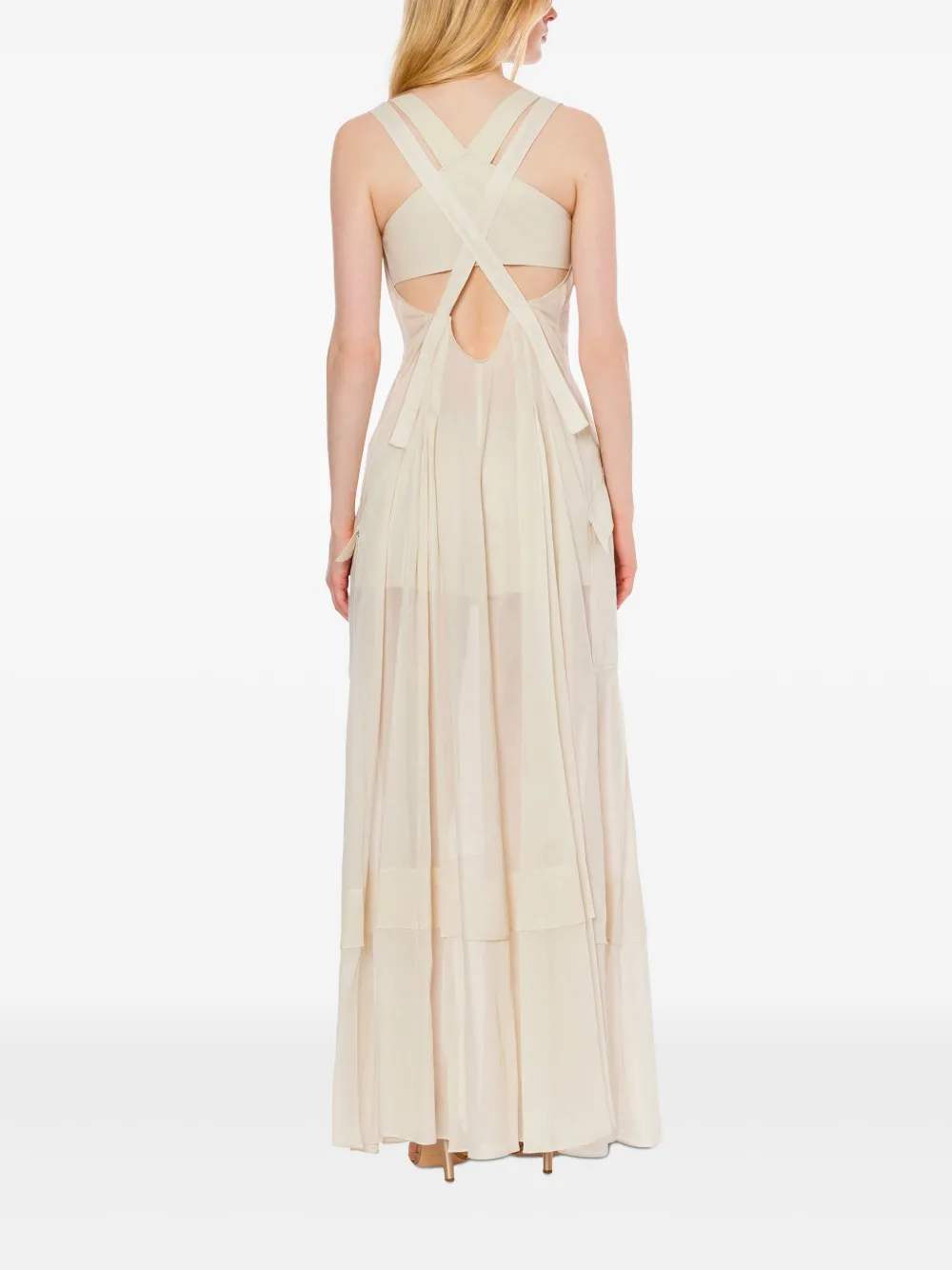 Alberta Ferretti Bralette maxi-jurk Beige