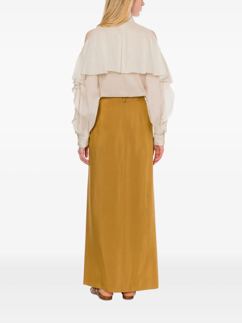 Alberta Ferretti Gedrapeerde maxi-rok Bruin