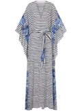 Alberta Ferretti stripe-pattern dress - White