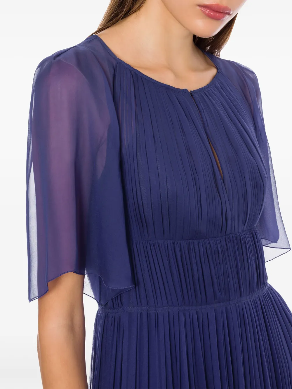 Alberta Ferretti Plissé maxi-jurk Blauw