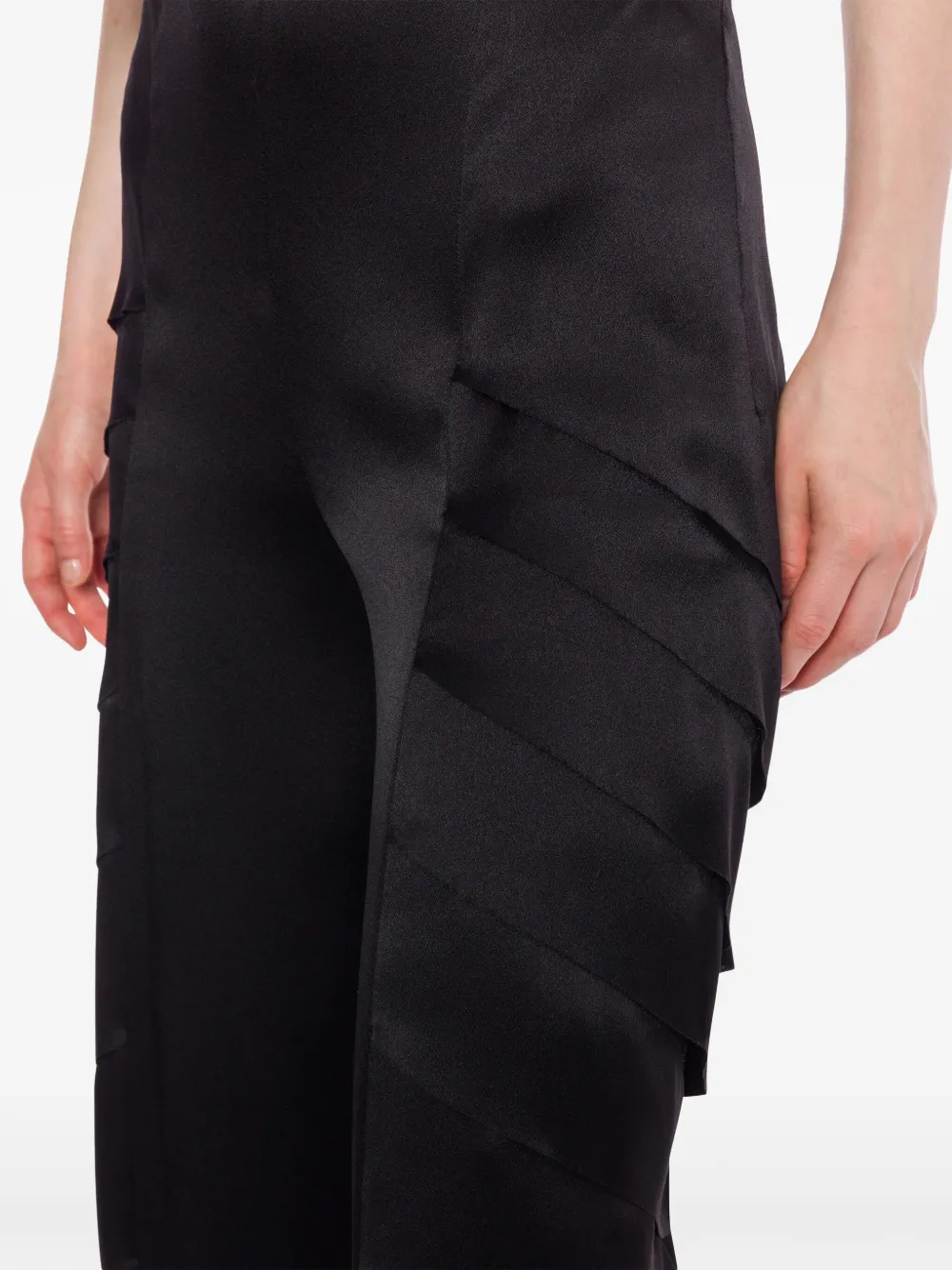 Alberta Ferretti Broek met gelaagd vlak Zwart