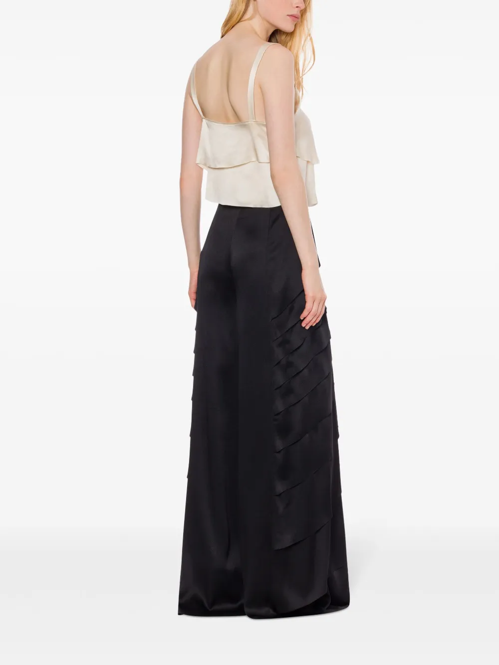 Alberta Ferretti Broek met gelaagd vlak Zwart