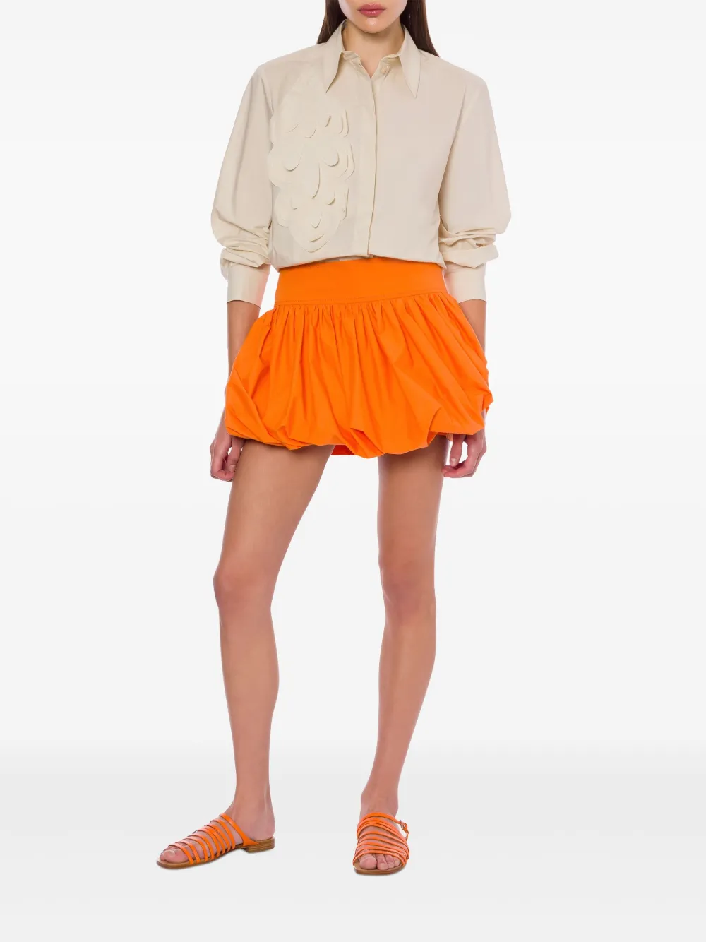 Alberta Ferretti Shorts met pofmouwen - Oranje