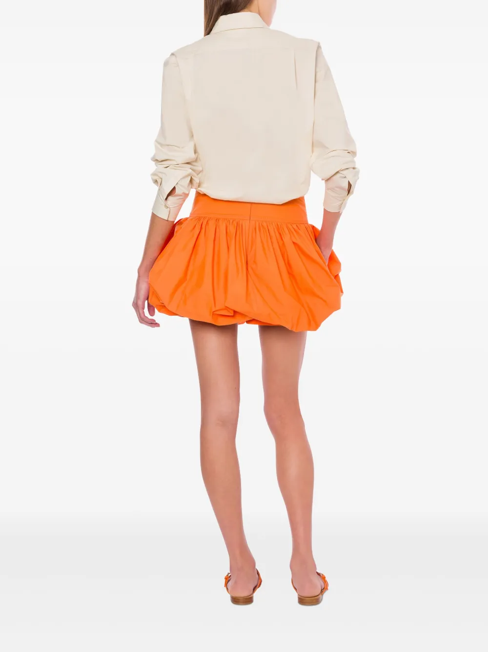 Alberta Ferretti Shorts met pofmouwen Oranje