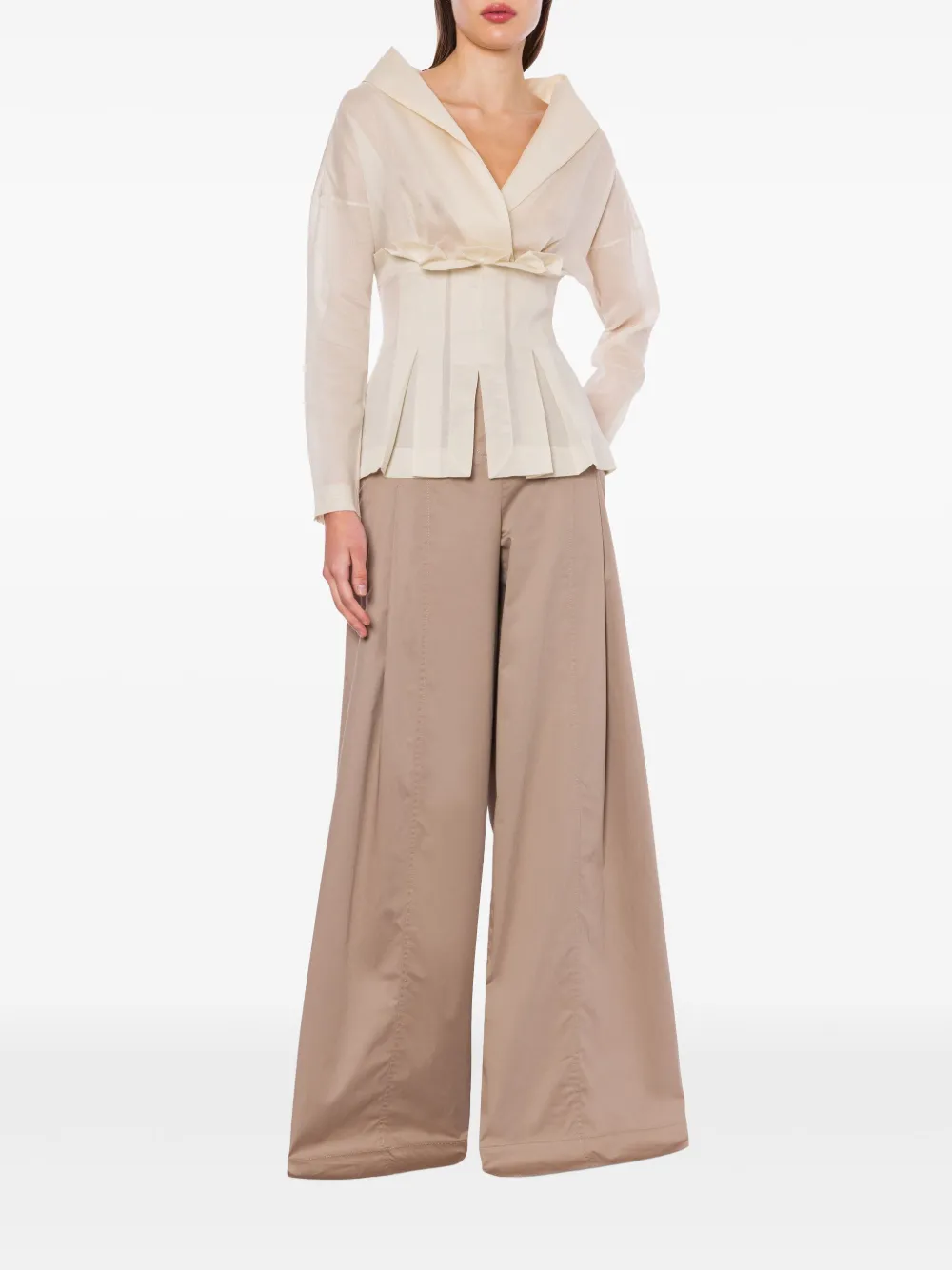 Alberta Ferretti Blouse met sjaalkraag - Beige