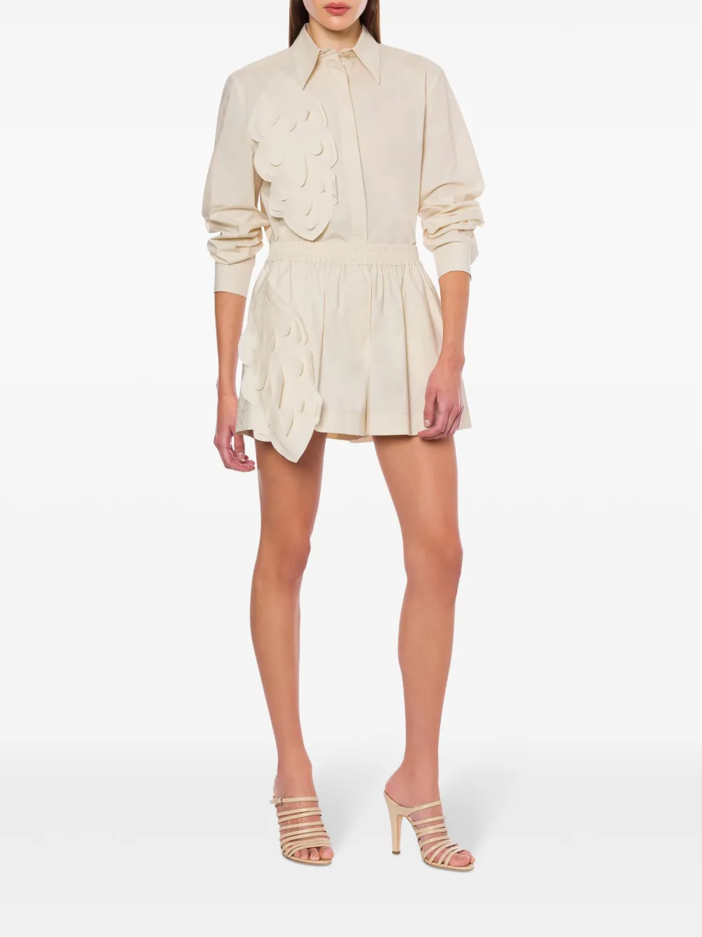 Alberta Ferretti Shorts met applicatie-detail - Beige