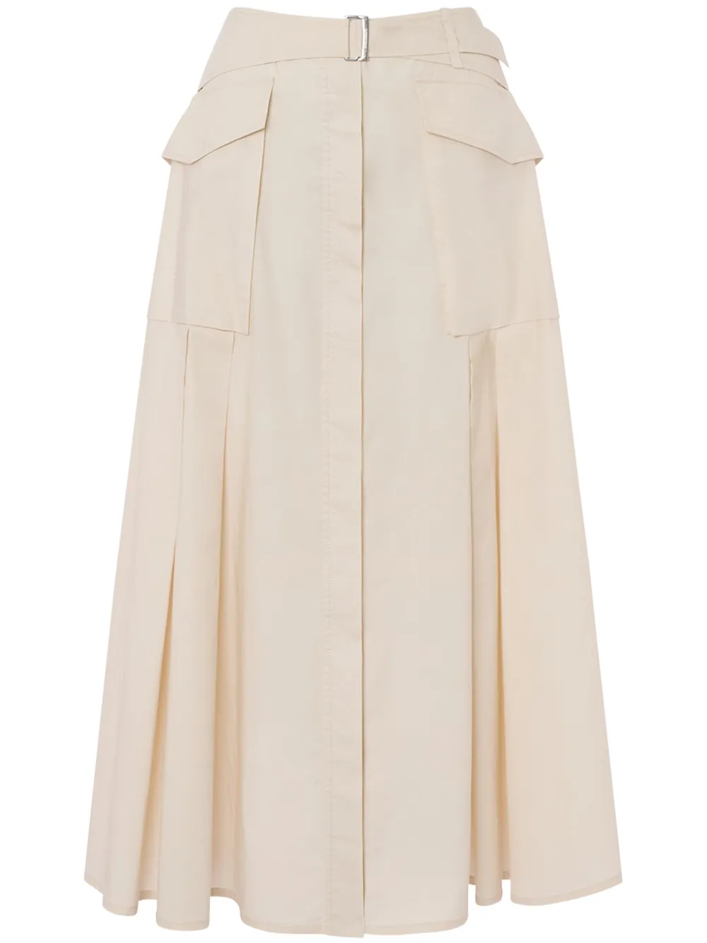 Alberta Ferretti Midi-rok met ceintuur Beige