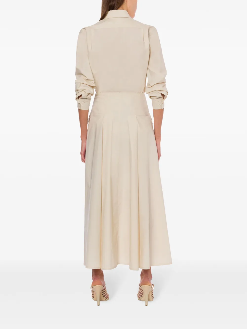 Alberta Ferretti Midi-rok met ceintuur Beige