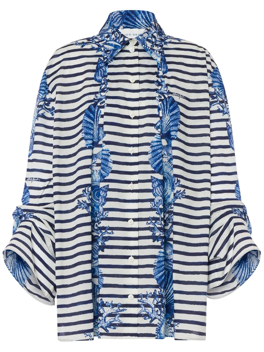 Alberta Ferretti camisa con rayas estampadas | blanco | Image 1
