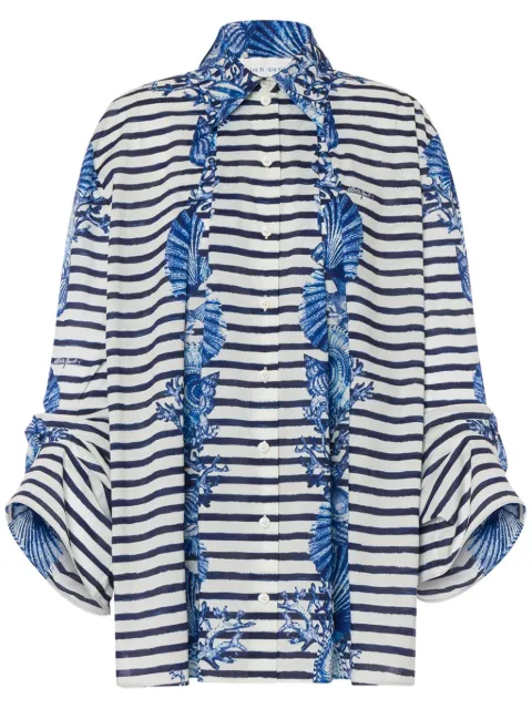 Alberta Ferretti camisa con rayas estampadas