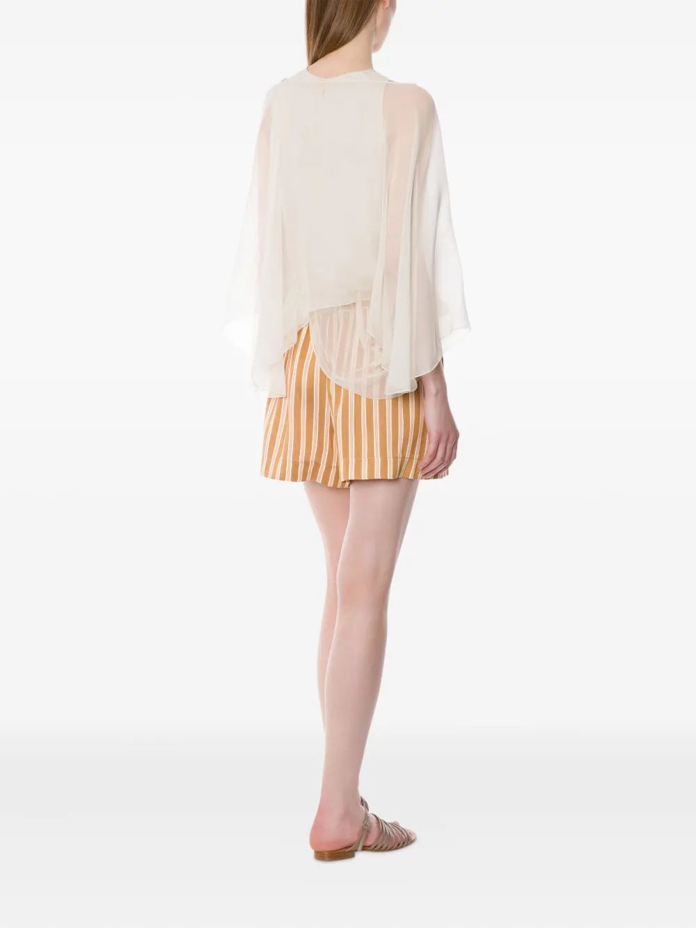 Alberta Ferretti Gestreepte shorts Bruin