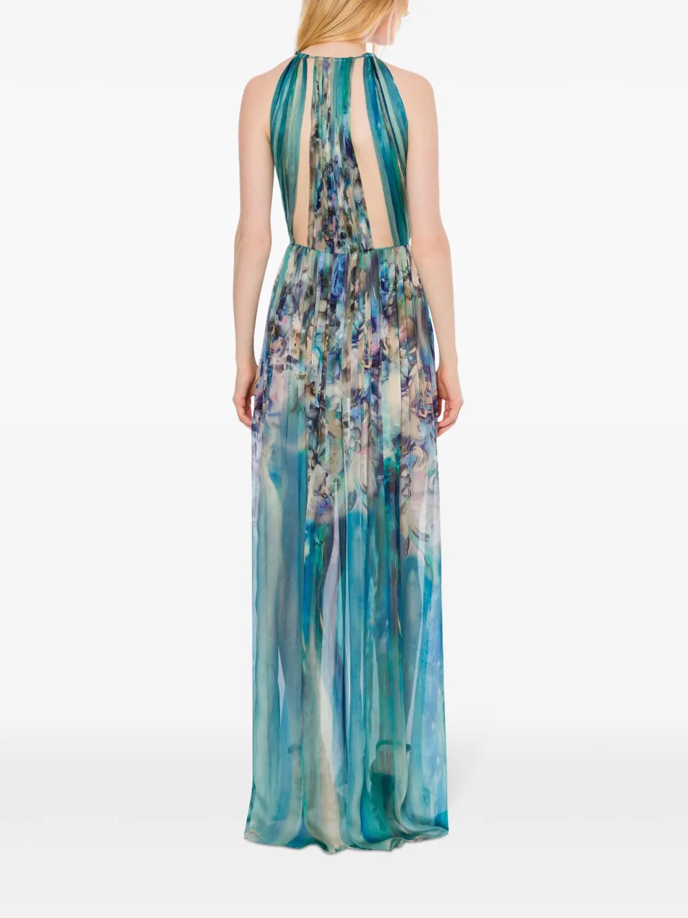 Alberta Ferretti Maxi-jurk met print Blauw