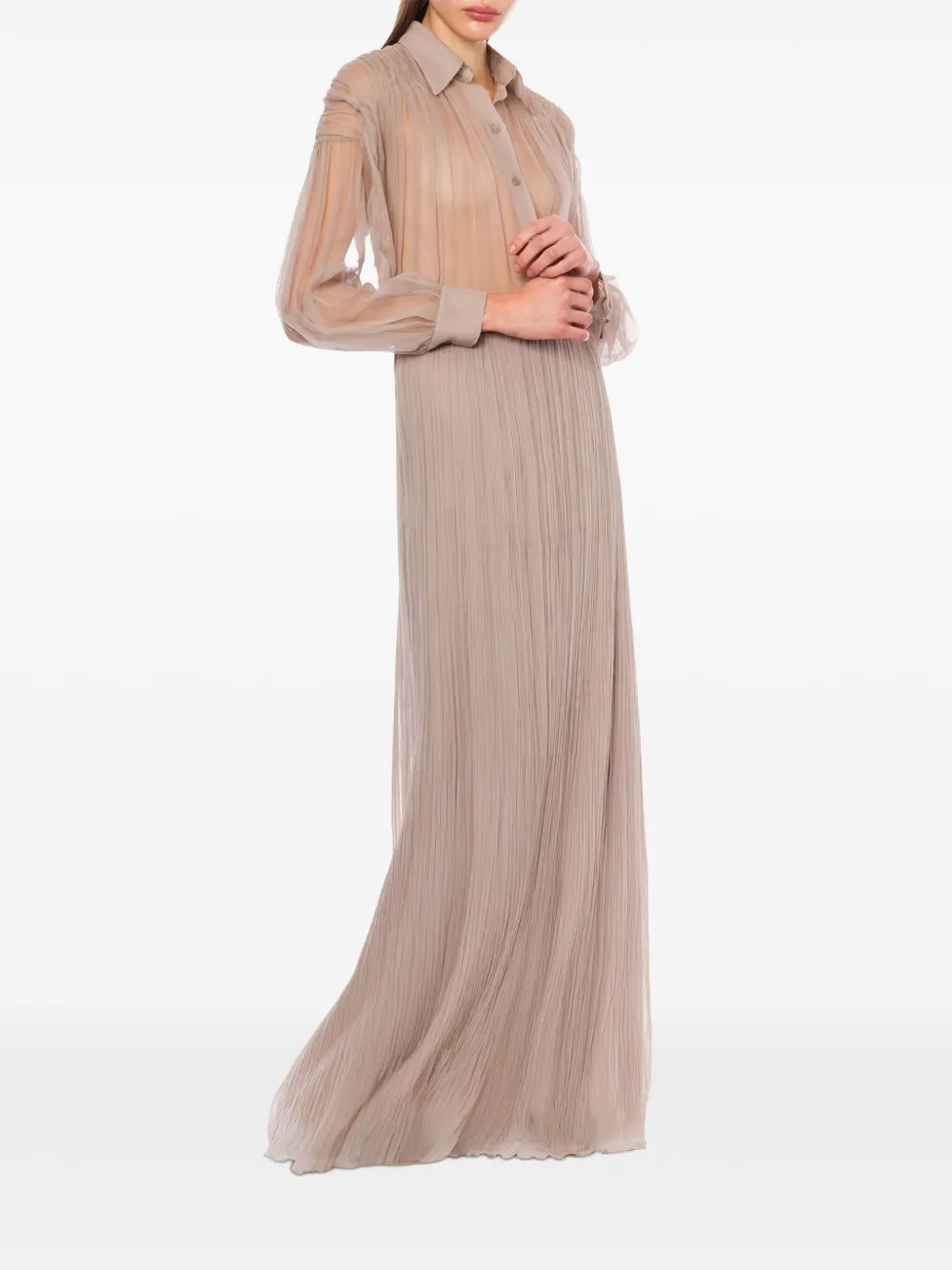 Alberta Ferretti Zijden maxi-rok Beige