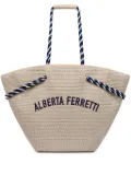Alberta Ferretti embroidered shoulder bag - Neutrals
