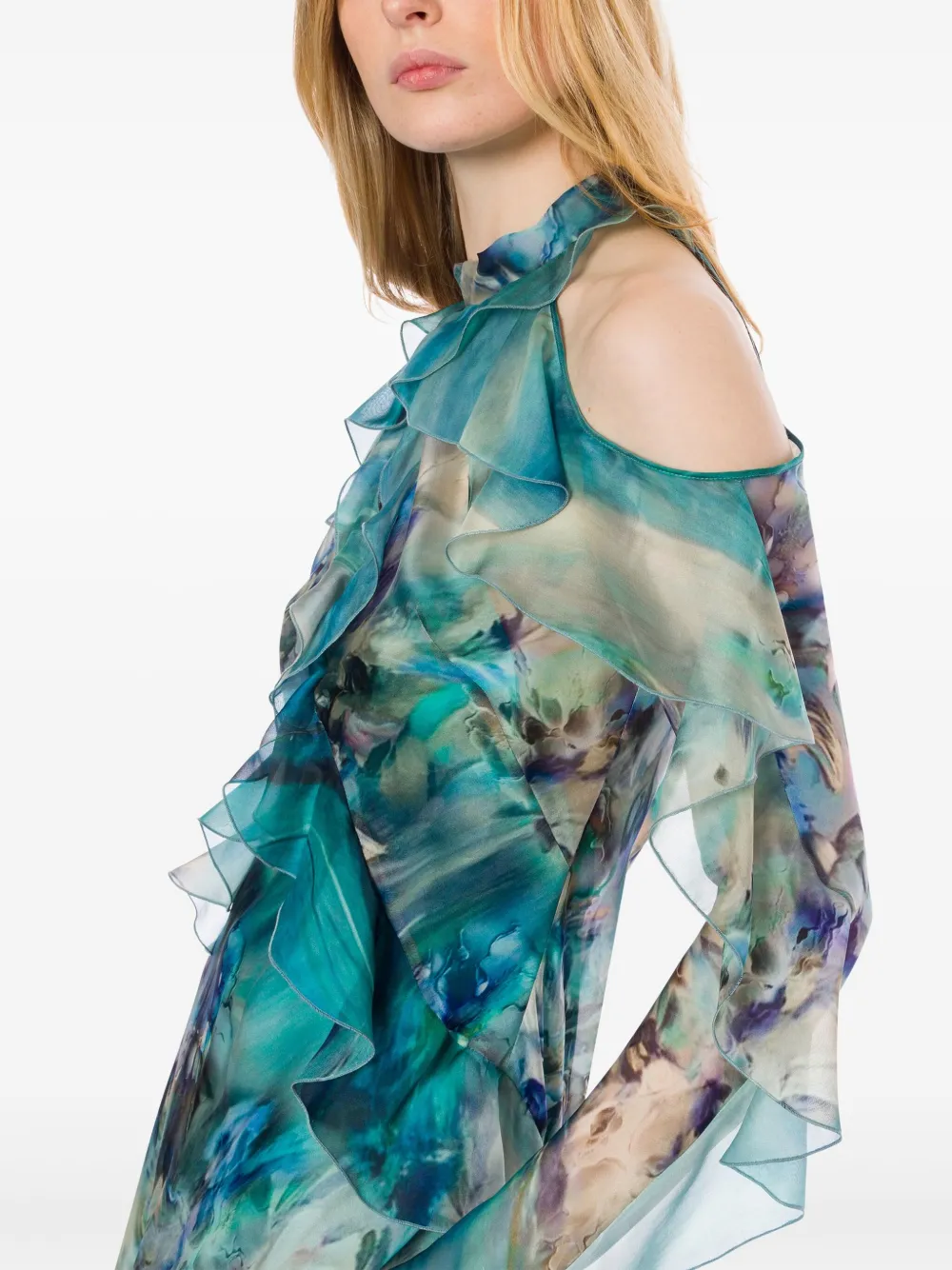 Alberta Ferretti Jurk met bloemenprint Blauw
