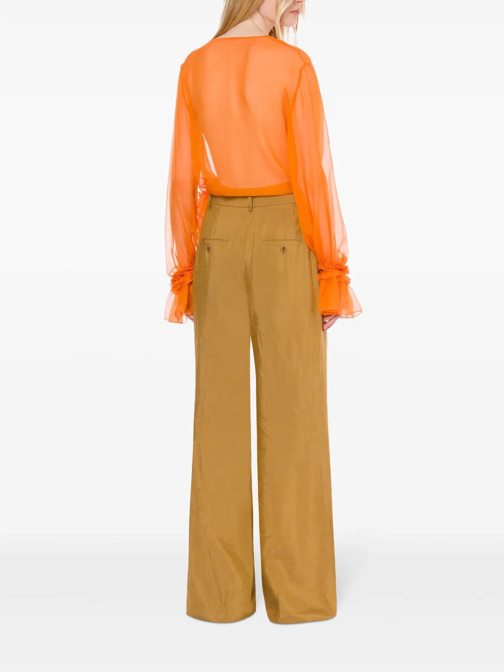 Alberta Ferretti Zijden blouse Oranje