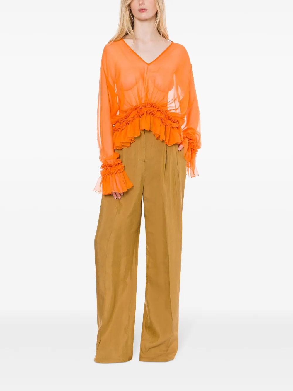 Alberta Ferretti Zijden blouse - Oranje