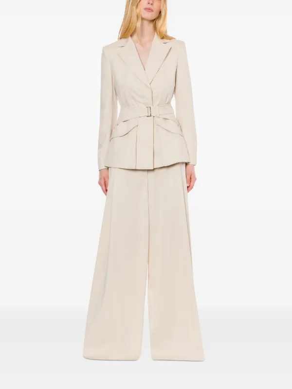 Alberta Ferretti Belted Blazer | Neutrals | FARFETCH