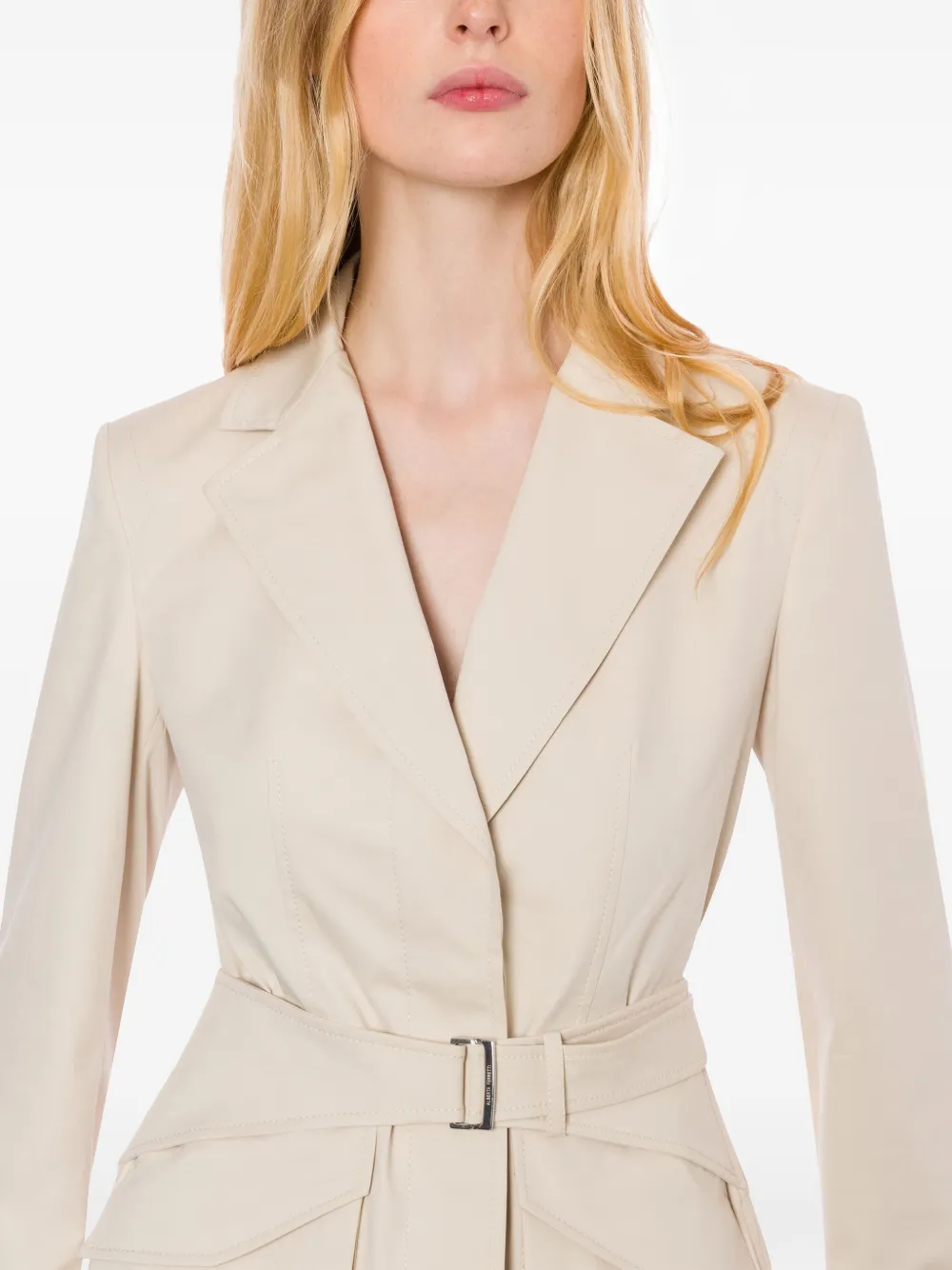 Alberta Ferretti Blazer met ceintuur Beige