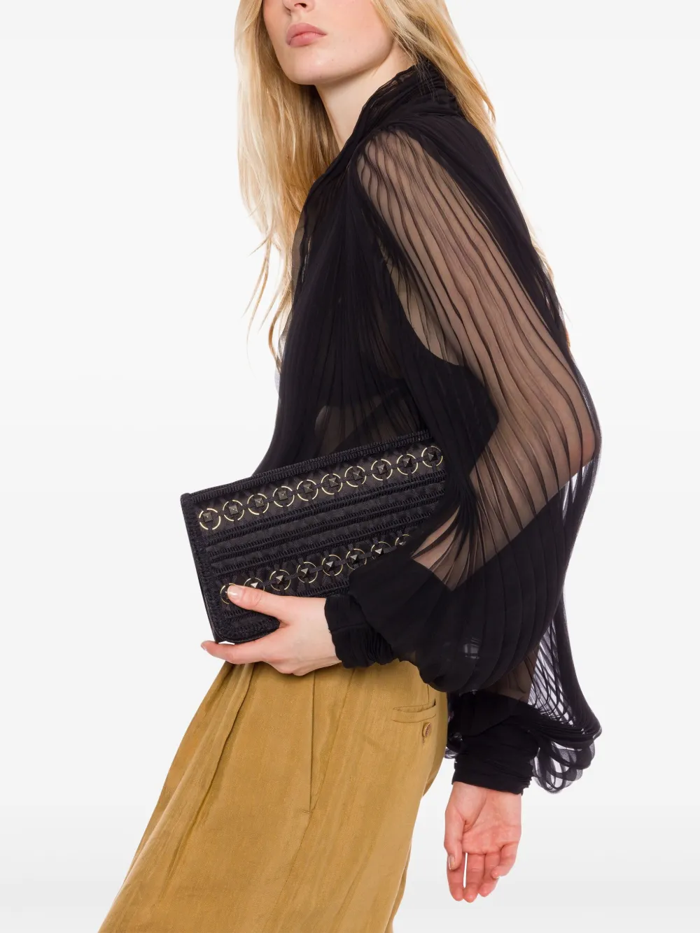 Alberta Ferretti Clutch verfraaid met studs Zwart