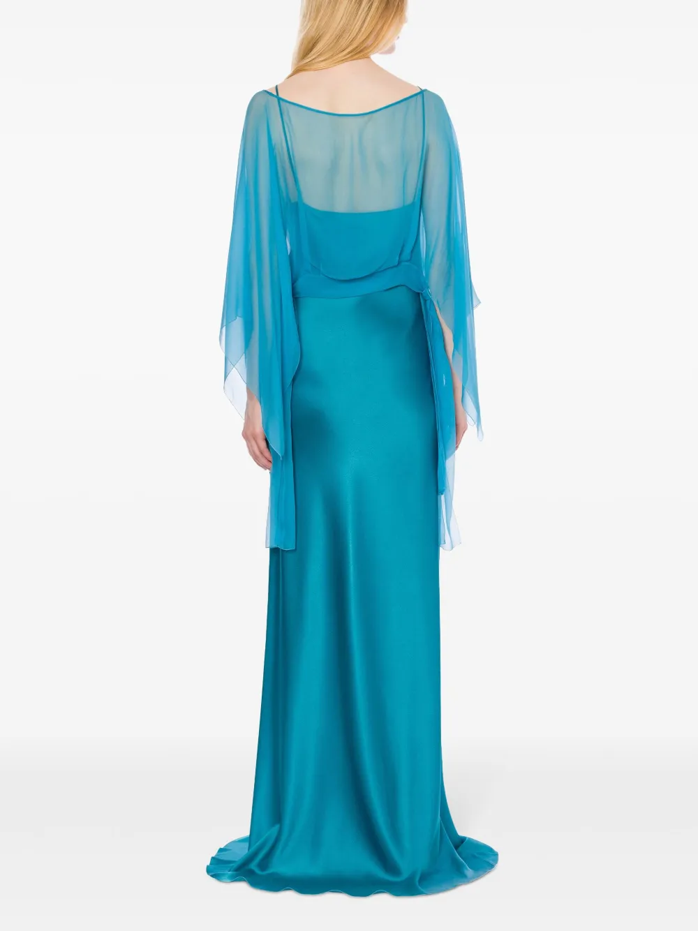 Alberta Ferretti Satijnen maxi-jurk Blauw