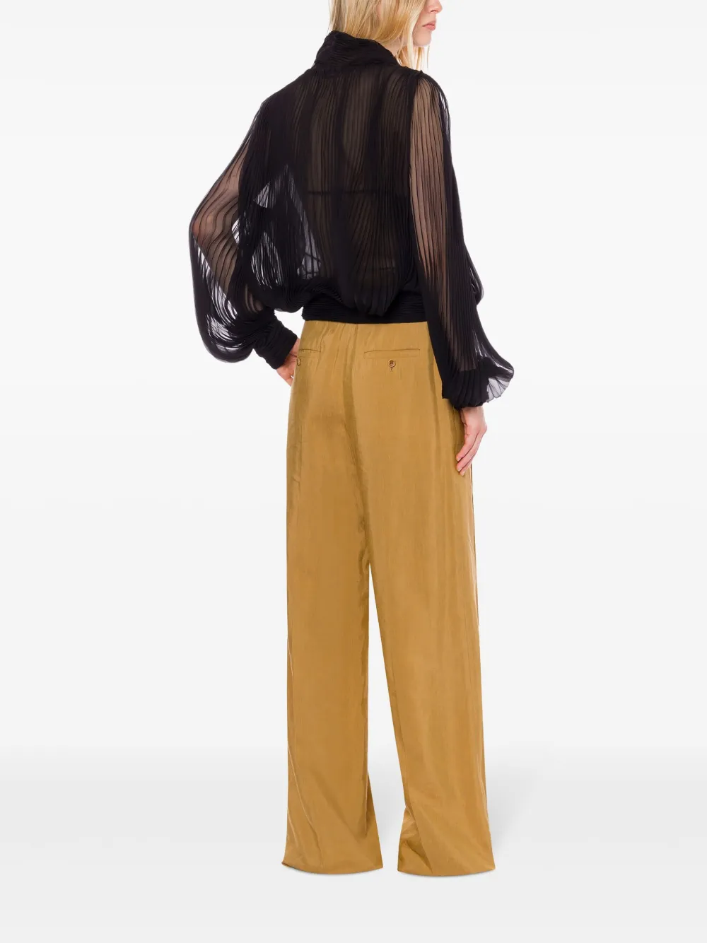 Alberta Ferretti Pantalon met wijde pijpen Bruin