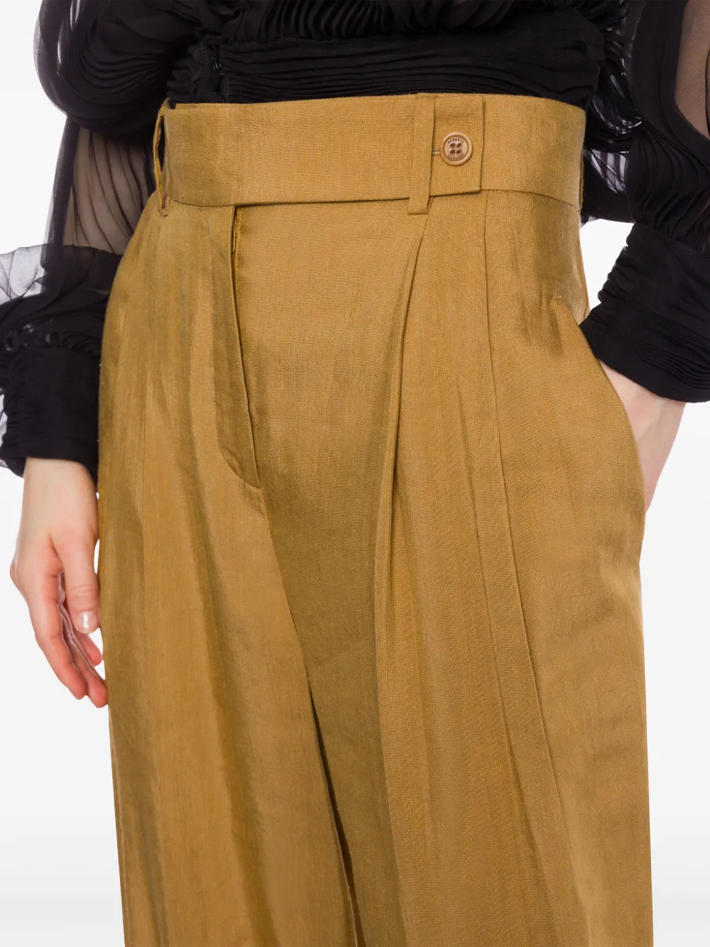 Alberta Ferretti Pantalon met wijde pijpen Bruin