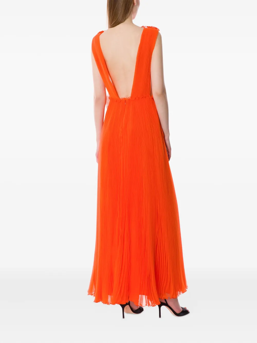 Alberta Ferretti Plissé maxi-jurk Rood