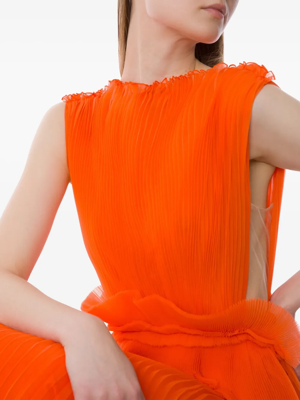 Alberta Ferretti Plissé maxi-jurk Rood
