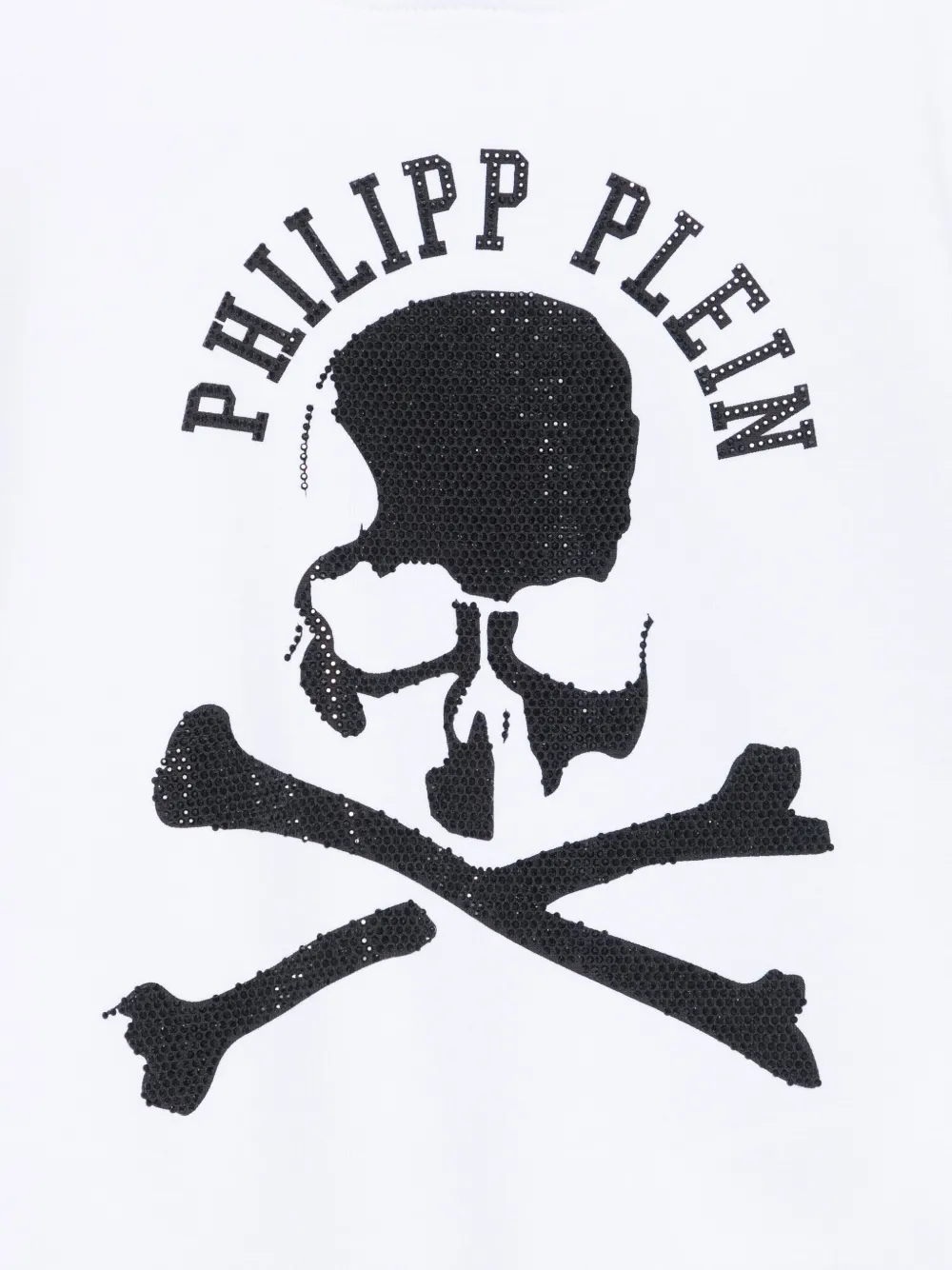 Philipp Plein Junior Hoodie met doodskopprint Wit