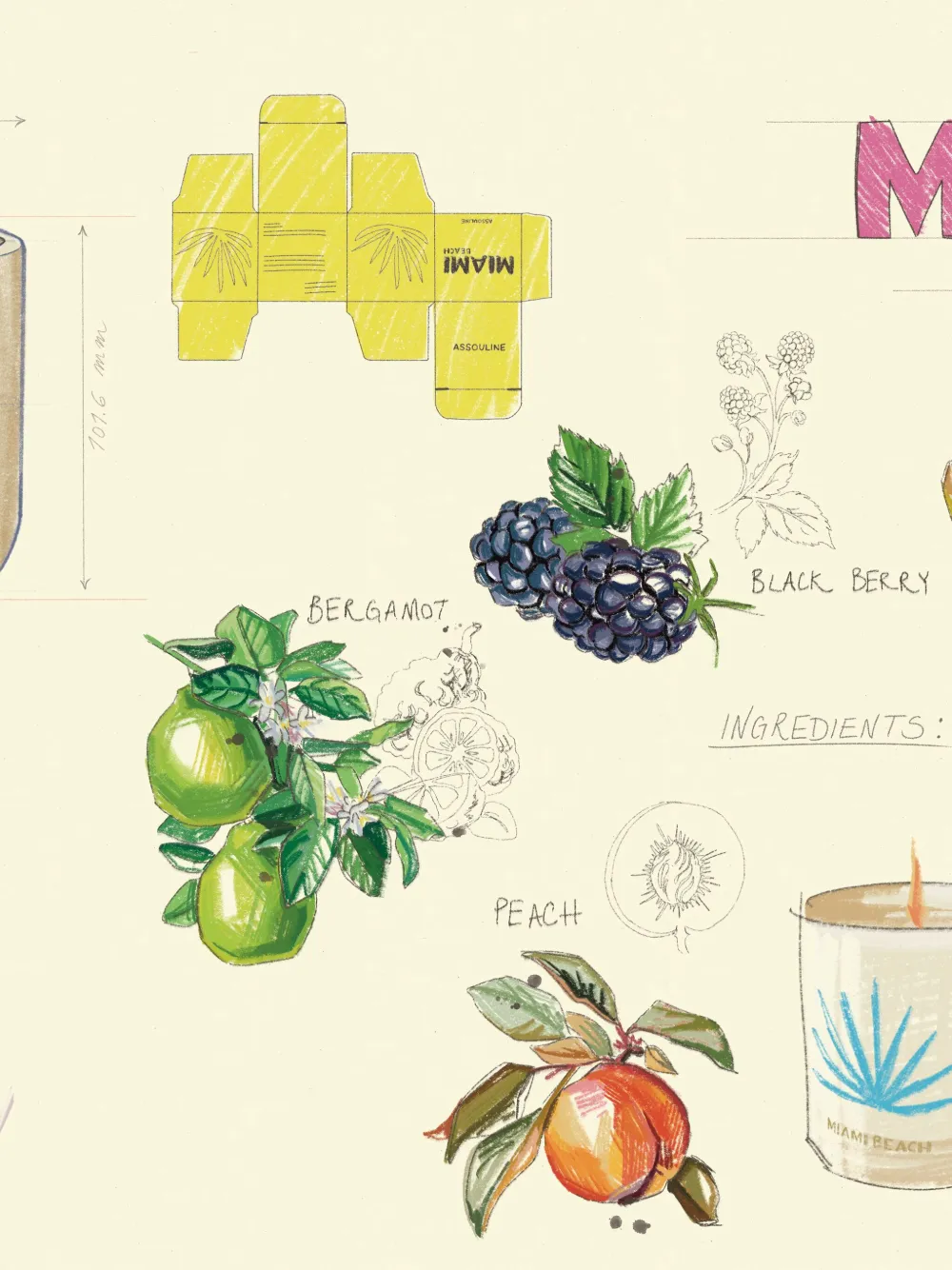 Assouline Miami Beach - Travel From Home Candle In Neutrals