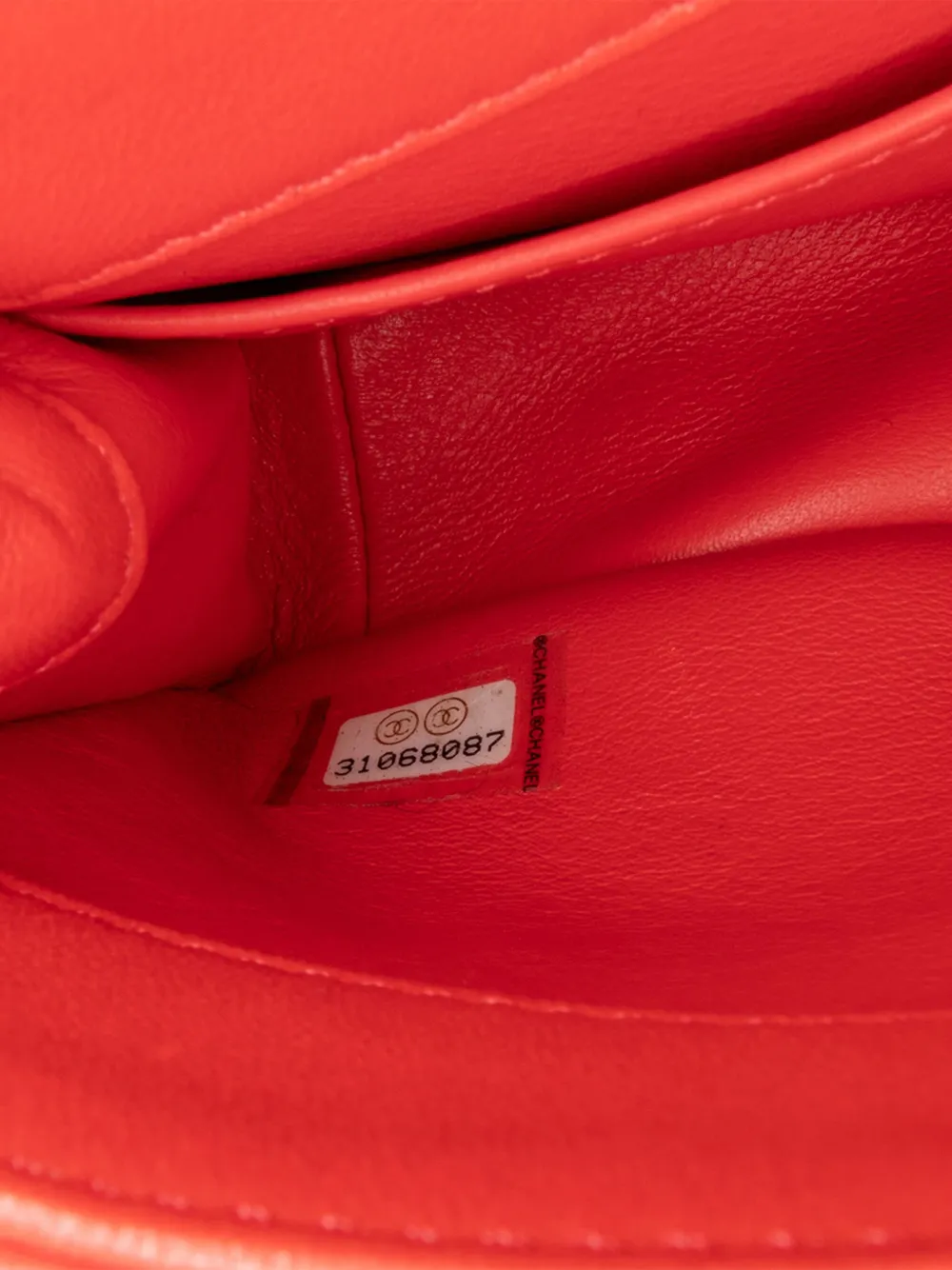 Pre-owned Chanel 2021 Small Quilted Lambskin Chain Is More Flap Satchel In Red