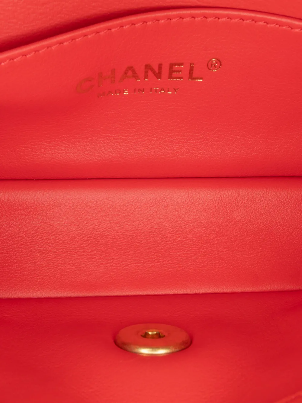 Pre-owned Chanel 2021 Small Quilted Lambskin Chain Is More Flap Satchel In Red