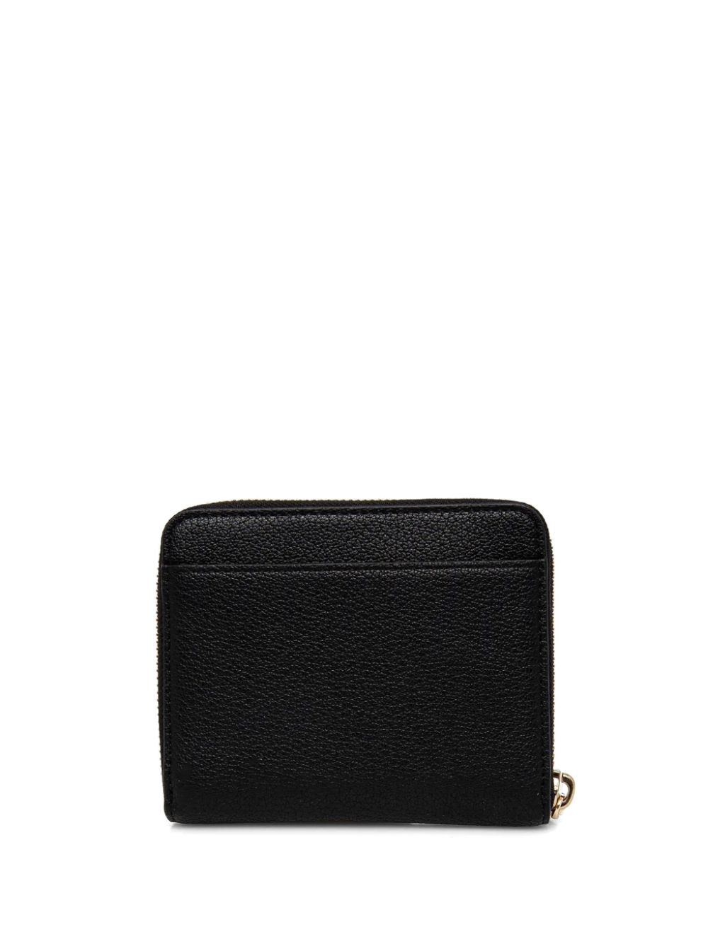 Shop Dkny Logo Plaque Leather Wallet In Black