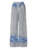 Alberta Ferretti striped cotton trousers - White