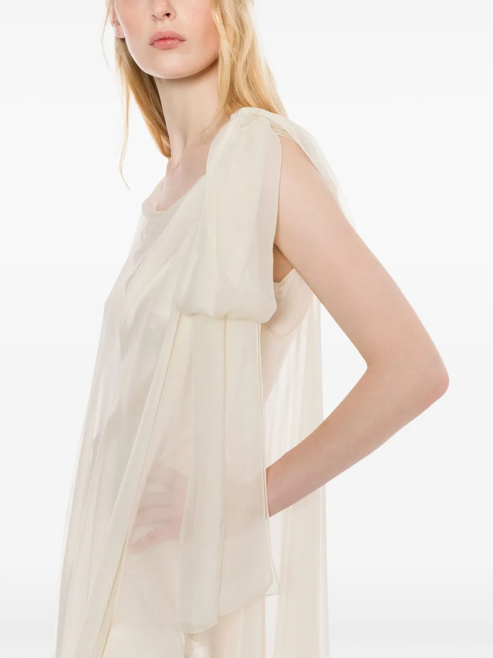 Alberta Ferretti Gedrapeerd jumpsuit Wit