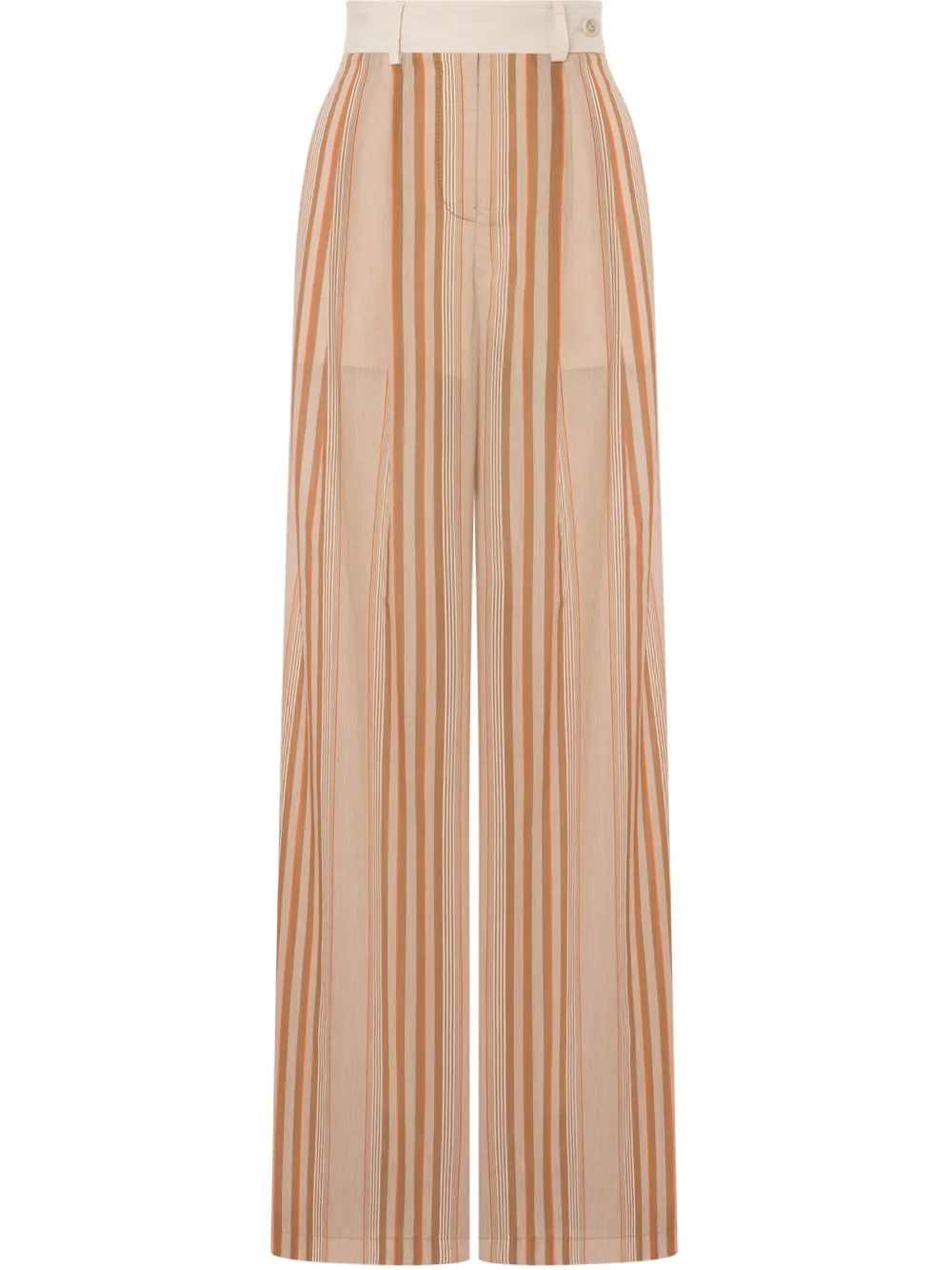 Alberta Ferretti Gestreepte palazzo broek Beige
