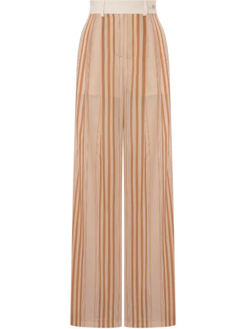 Pantalon palazzo à rayures - Alberta Ferretti - Modalova